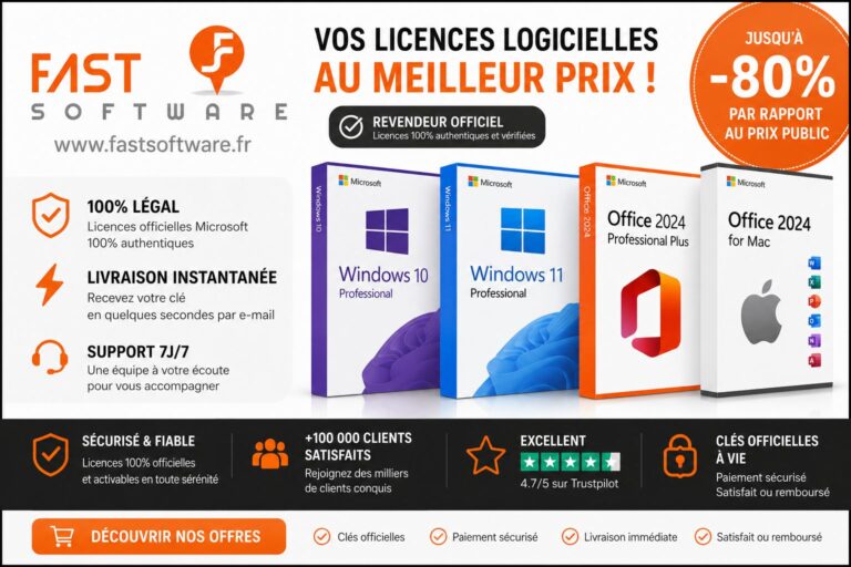 Licences Windows et Office à prix réduit chez Fast Software