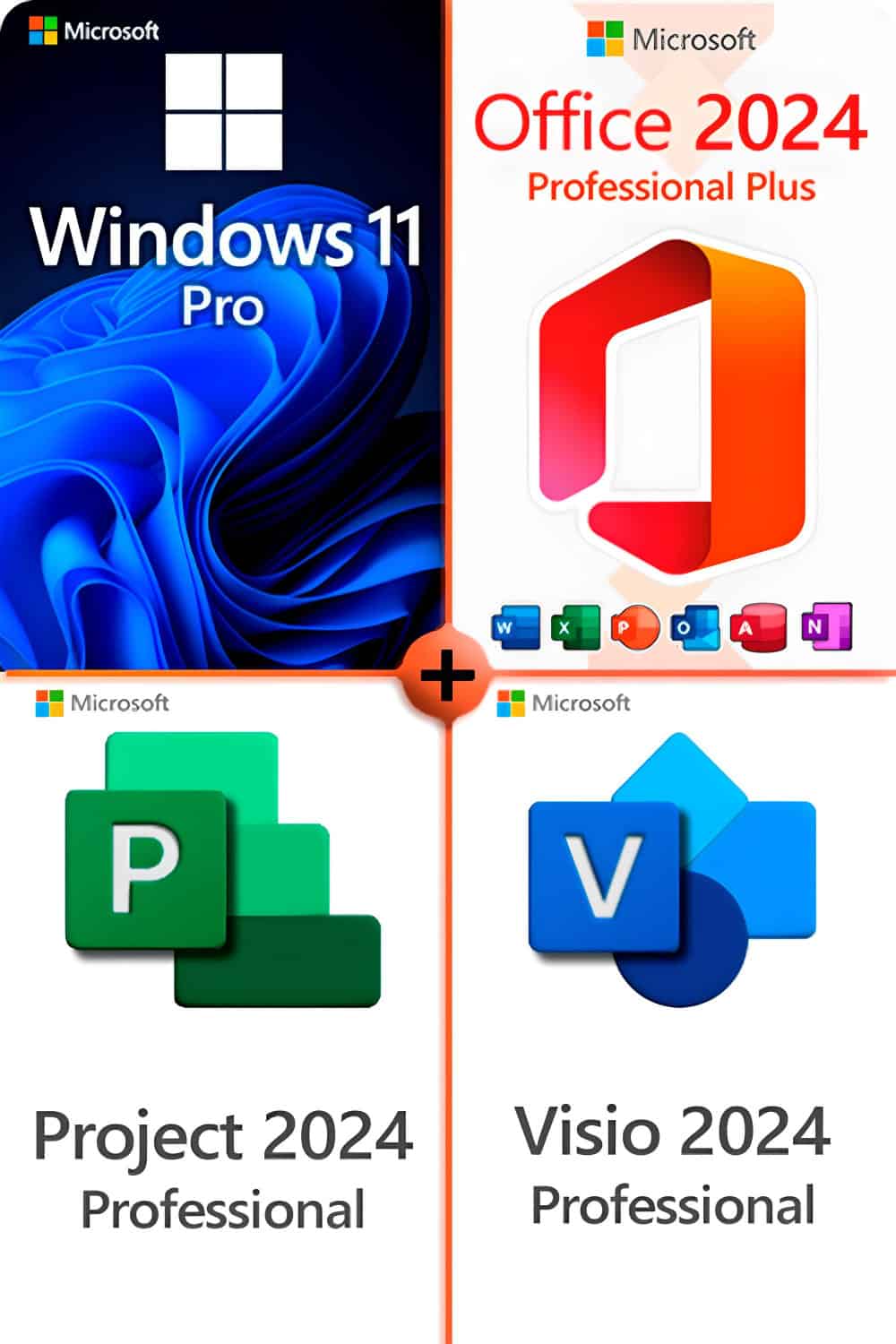 Méga Pack Windows 11 Pro Office 2024 Visio 2024 Project 2024