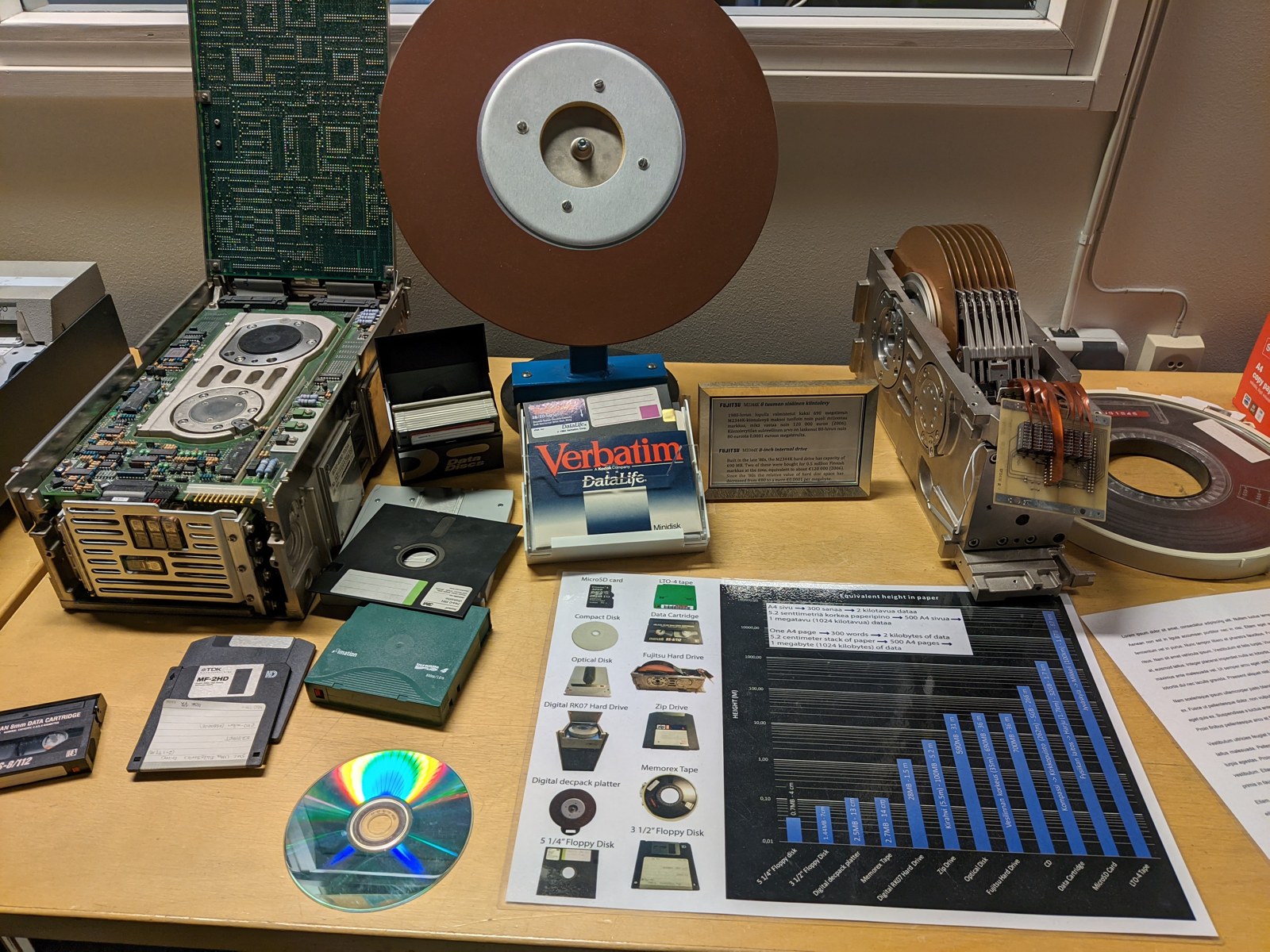 Plusieurs supports de stockage posés côte à côte, dont des disques optiques de type DVD et CD